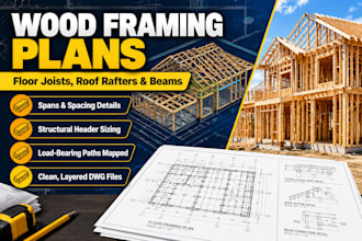 draft wood framing plans roof rafters and floor joists