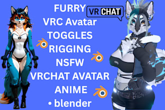 create custom vrchat model, anime vrchat avatar, furry avatar for PC and quest