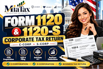 prepare form 1120 or 1120s corporate business tax return