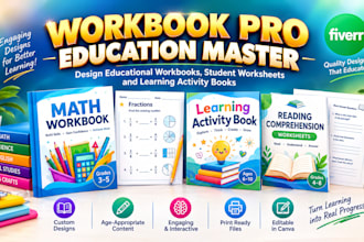 design educational workbooks, student worksheets and learning activity books