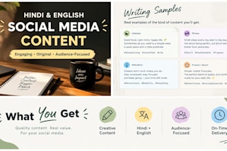 write engaging hindi and english social media content