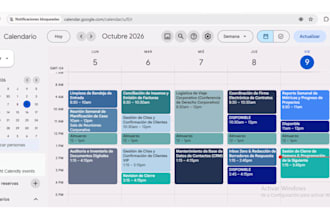 organización de agenda de trabajo calendar