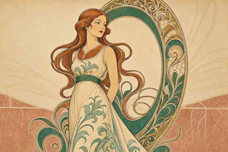 create illustrations in art nouveau style