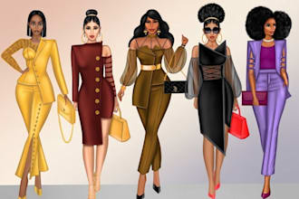 draw fashion illustration , sketch , model