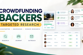 do crowdfunding backers list kickstarter indiegogo donor list research