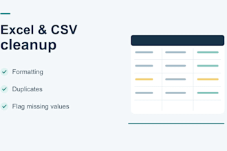 clean and organize your excel or CSV data