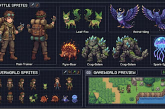 make pixel art pokemon trainer sprite fakemon sprite overworld sprite for game