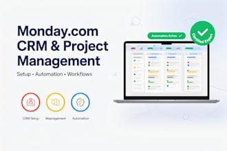 setup monday CRM mondaycom project management automation and workflows monday