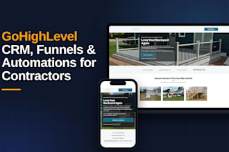 set up gohighlevel CRM, pipeline, and landing pages for contractors