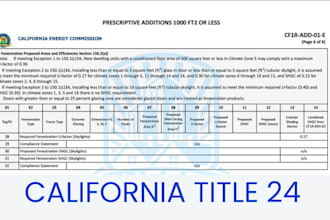 prepare california title 24 cf1r energy compliance for adu and residential home