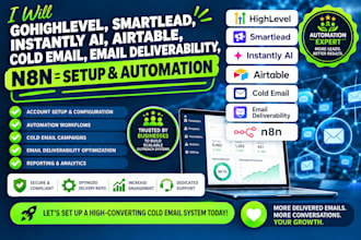 gohighlevel smartlead instantly ai airtable cold email, email deliverability n8n