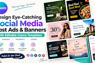 design canva social media post ads banner editable templates social media expert