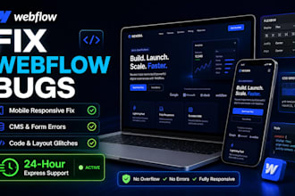 fix webflow bugs mobile responsive issues and errors urgently