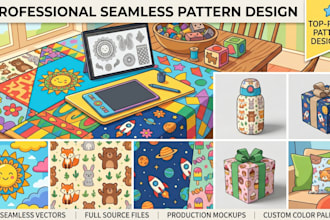 design custom seamless patterns for textiles, apparel, and products