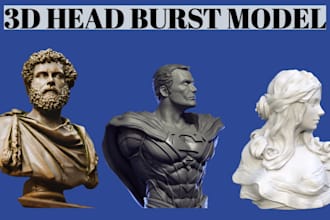 sculpt 3d head 3d burst 3d face 3d head model figurine stl for 3d printing
