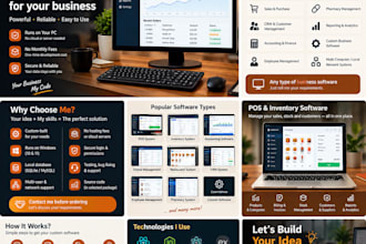 build offline desktop software, pos, inventory or billing app for windows