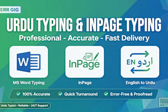 do professional urdu inpage work and english to urdu translation