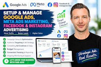 setup and manage google ads, meta ads marketing, facebook, instagram advertising