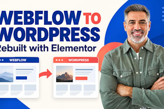 convert webflow to wordpress with elementor