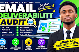 audit email deliverability spam score blacklist auth health and inbox placement