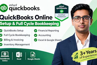 quickbooks setup, cleanup, accounting, and monthly bookkeeping