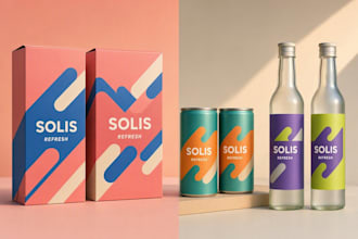 create premium drink can and bottle label packaging