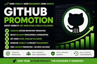 promote github repo to targeted audiences for more exposure, follower engagement