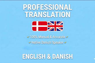 manually translate english to danish or danish to english