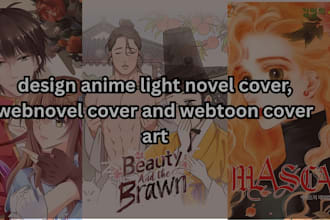 design anime light novel cover, webnovel cover and webtoon cover art