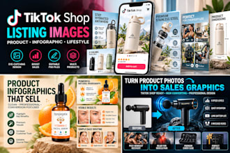 design professional tiktok shop product listing images