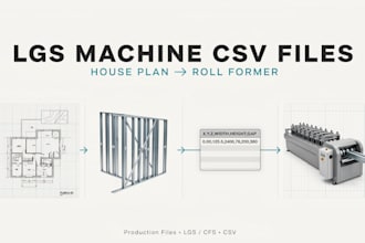 create lgs roll forming machine CSV files from house plans