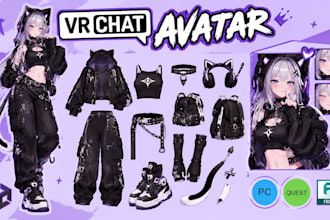 design custom 3d clothing, vrchat outfits, vrc props, and avatar accessories