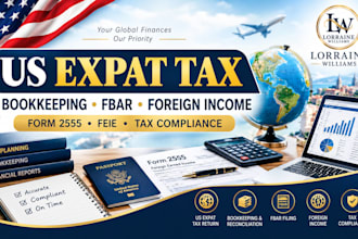 do US expat tax, bookkeeping, fbar, foreign income and form 2555