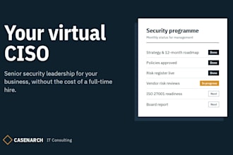 be your virtual ciso for cybersecurity strategy, governance and compliance