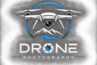 do unique aerial drone photography camera sky view logo design