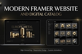 design a modern framer website or interactive digital catalog