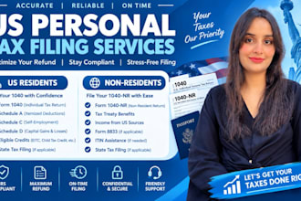 file your 1040 or 1040nr tax returns as a US tax expert