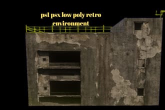 create low poly ps1 ps2 psx n64 retro horror game environment maps 3d assets