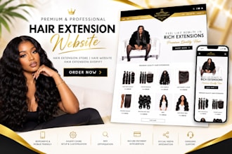 design hair extension website, hair extension, hair website, hair shopify store