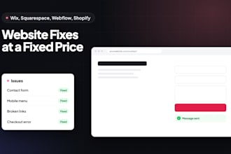 fix and update your wix, squarespace, webflow or shopify website