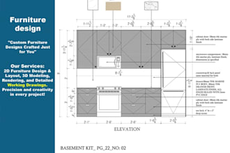 design custom furniture, millwork and detailed shop drawings