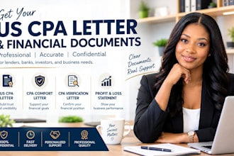 get you US CPA letter CPA comfort letter CPA verification letter profit and loss