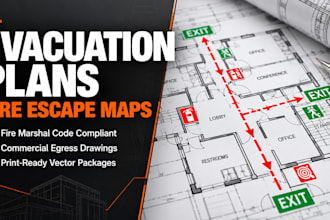 design fire escape plan maps and egress evacuation drawings