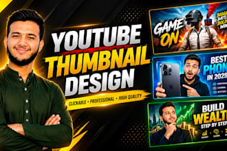design a professional and clickable youtube thumbnail