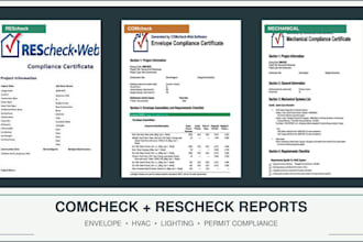 prepare comcheck rescheck energy compliance reports for building permits