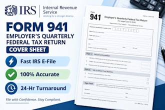 prepare and efile irs form 941 quarterly payroll tax return, 940, w2, and 1099