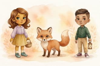 kinderbuchillustration in aquarell für geschichtenbuch undbilderbuch kinderbuch