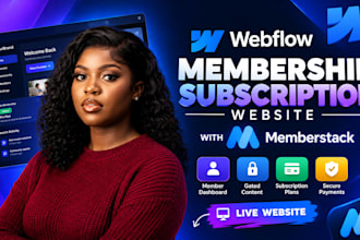 build membership webflow site or subscription website with memberstack developer