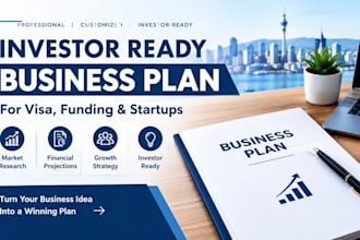 prepare an investor ready business plan for visa, funding and startups