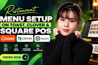 set up your restaurant menu on toast clover and square pos